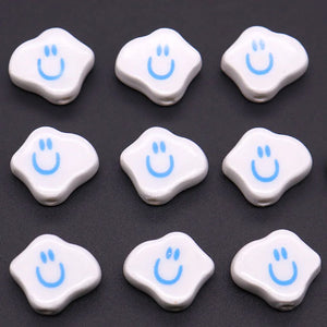 Cloud Shape Ceramic Beads For DIY Jewelry Making 17x14mm