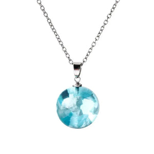 Clouds Sky Resin Glass Ball Pendant Necklace Jewelry