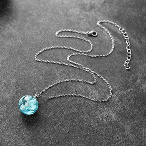 Clouds Sky Resin Glass Ball Pendant Necklace Jewelry