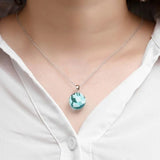 Clouds Sky Resin Glass Ball Pendant Necklace Jewelry