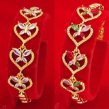 Heart Bracelet Wrist Chain Yellow Filled Charm Pretty Gift