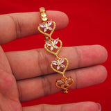 Heart Bracelet Wrist Chain Yellow Filled Charm Pretty Gift