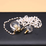 Geometric Perfume Bottle Pendant Pearl Necklace