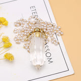 Geometric Perfume Bottle Pendant Pearl Necklace