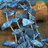 Titanium Raw Quartz Slice Loose Beads, Graduated Crystal Point Jewelry DIY