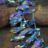 Titanium Raw Quartz Slice Loose Beads, Graduated Crystal Point Jewelry DIY