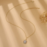 Crystal Pendant Necklace 925 Sterling Silver CZ Chain Necklaces