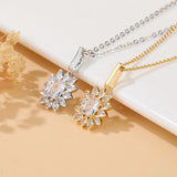 Crystal Pendant Necklace 925 Sterling Silver CZ Chain Necklaces