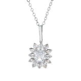 Crystal Pendant Necklace 925 Sterling Silver CZ Chain Necklaces