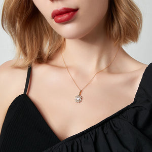 Crystal Pendant Necklace 925 Sterling Silver CZ Chain Necklaces