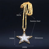 Crystal Stainless Steel Star Choker Necklace Women Necklaces Christmas Jewelry