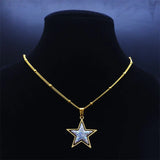 Crystal Stainless Steel Star Choker Necklace Women Necklaces Christmas Jewelry
