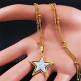 Crystal Stainless Steel Star Choker Necklace Women Necklaces Christmas Jewelry