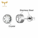 12 Pairs Zircon Stud Earrings Set Stainless Steel Ear Piercing Jewelry