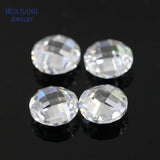 Round Double Checkerboard Cut CZ Stone Loose Synthetic Gems 2.5~14mm