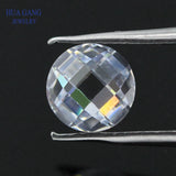 Round Double Checkerboard Cut CZ Stone Loose Synthetic Gems 2.5~14mm
