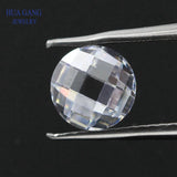 Round Double Checkerboard Cut CZ Stone Loose Synthetic Gems 2.5~14mm