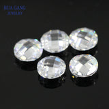 Round Double Checkerboard Cut CZ Stone Loose Synthetic Gems 2.5~14mm