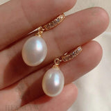 Baroque Pearl Earrings 18k Zircon Studs
