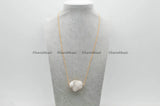 Druzy Quartz Oval Stone Pendant Necklace