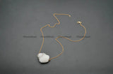 Druzy Quartz Oval Stone Pendant Necklace