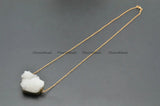 Druzy Quartz Oval Stone Pendant Necklace