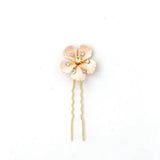 Enamel Flower Hair Comb Green Leaves Hair Pin Bridal Hair Comb