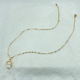 Enameled Cat Pendant Stainless Steel Necklace for Women