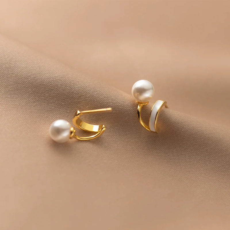 925 Silver Epoxy Stud Earrings Small Special for Women Girls Student