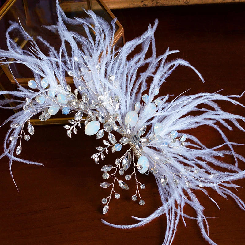 Crystal Tiara Wedding Hair Clip Vintage Headband