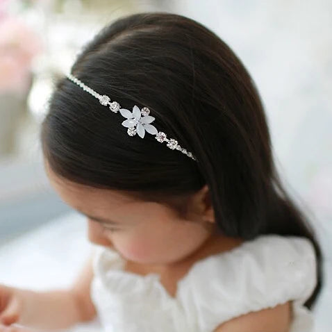 Flower Beaded Embellished Headband For Girls Kids Party Hair Band