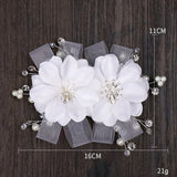 Flower Pearl Rhinestone Hair Clips for Bride Wedding