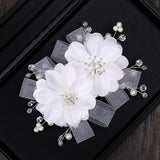 Flower Pearl Rhinestone Hair Clips for Bride Wedding