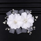 Flower Pearl Rhinestone Hair Clips for Bride Wedding