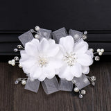 Flower Pearl Rhinestone Hair Clips for Bride Wedding