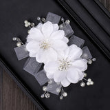 Flower Pearl Rhinestone Hair Clips for Bride Wedding