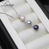 Freshwater Pearl Necklace 925 Silver Chain Pendant