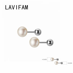 Freshwater Pearl Stud Earrings 925 Silver Screw Back