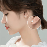 Freshwater Pearl Stud Earrings 925 Silver Screw Back