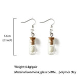 Ghost in Glass Bottle Dangle Earrings Glow in the Dark