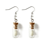 Ghost in Glass Bottle Dangle Earrings Glow in the Dark