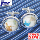 Elegant Globe Cufflink Set of 2 Pairs