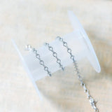 Link Chains 3.5mm Rhodium Plated Brass Silver Specialty Chain 1 Meter