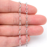 Link Chains 3.5mm Rhodium Plated Brass Silver Specialty Chain 1 Meter