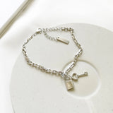 925 Silver Eternal Love Key Lock Charm Bracelet for Bridesmaid
