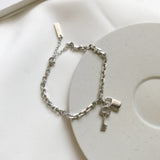 925 Silver Eternal Love Key Lock Charm Bracelet for Bridesmaid