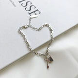 925 Silver Eternal Love Key Lock Charm Bracelet for Bridesmaid