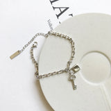925 Silver Eternal Love Key Lock Charm Bracelet for Bridesmaid