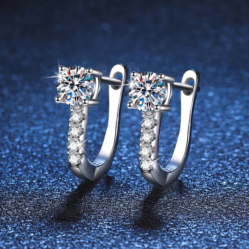 Moissanite Drop Earrings Sterling Silver Jewelry