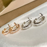 Silver Snake Bone Diamond Earrings for Women's High Jewelry Gift